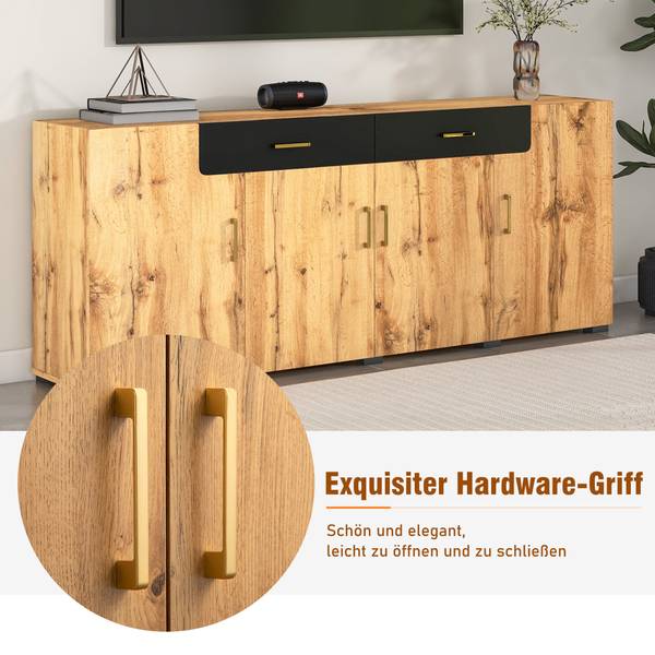 Sideboard Hernon Braun - Holzwerkstoff - 40 x 80 x 208 cm