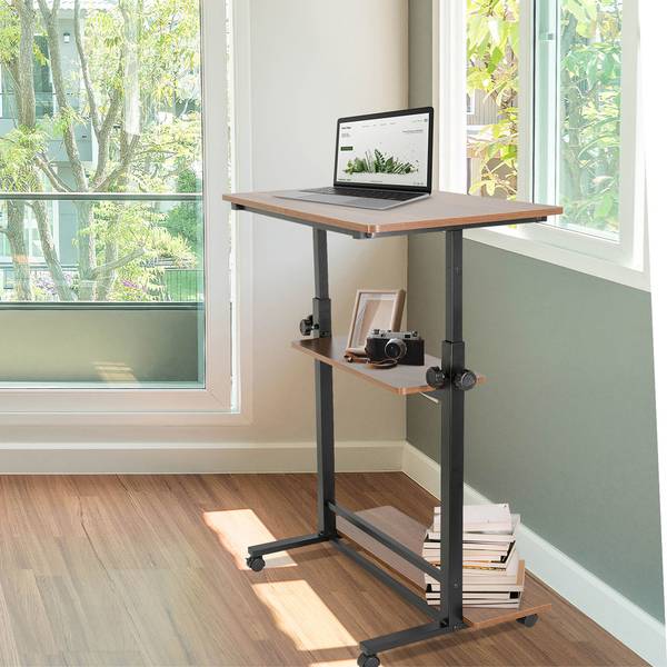 Höhenverstellbarer Schreibtisch Braun - Holzwerkstoff - 50 x 120 x 80 cm