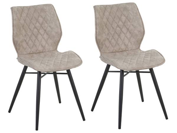 Stuhl LISLE 2-tlg Beige - Schwarz