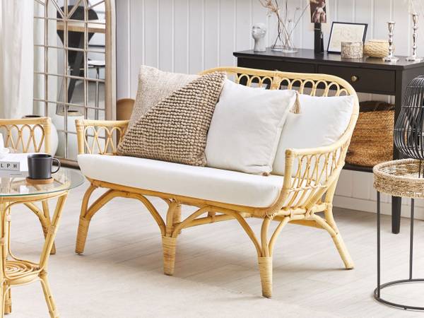 Sitzgruppe SIBARI 11-tlg Braun - Weiß - Rattan - 123 x 81 x 75 cm