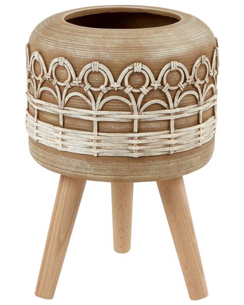 Plantenbak voor buiten CYRTOMIUM beige - bruin - bamboe - 27 x 42 x 27 cm