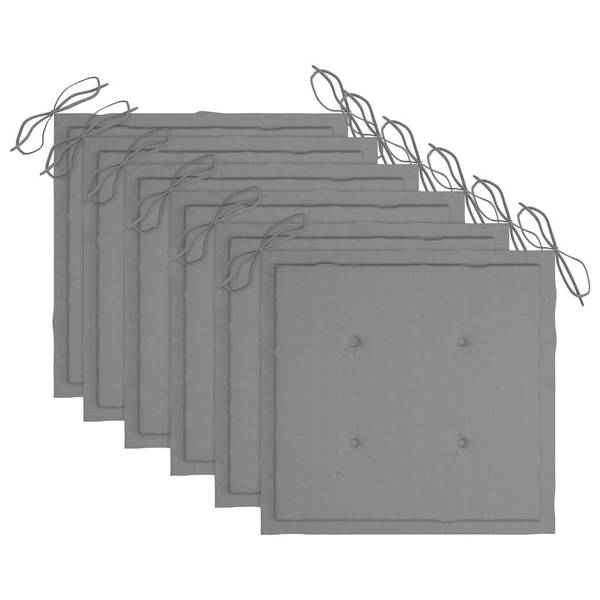 Gartenstuhl 3007930-3 6er Set Grau - Akazie - 48 x 91 x 57 cm