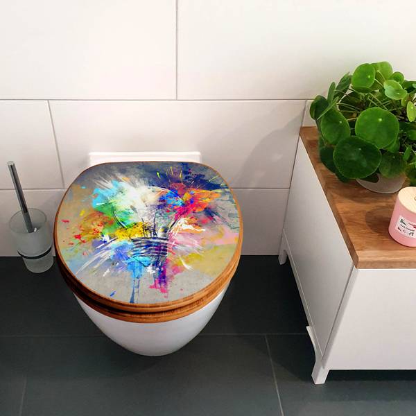 WC-Sitz mit Absenkautomatik Idee Bambus - Holzwerkstoff - 38 x 5 x 49 cm