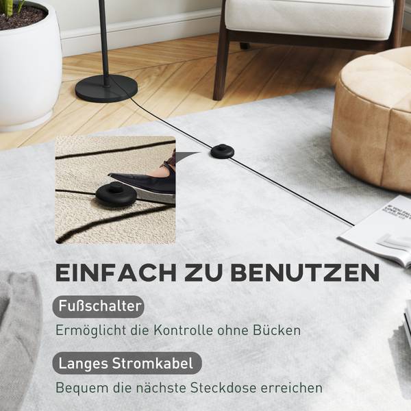 Stehlampe B31-557V90BK Schwarz - ABS - 18 x 140 x 18 cm