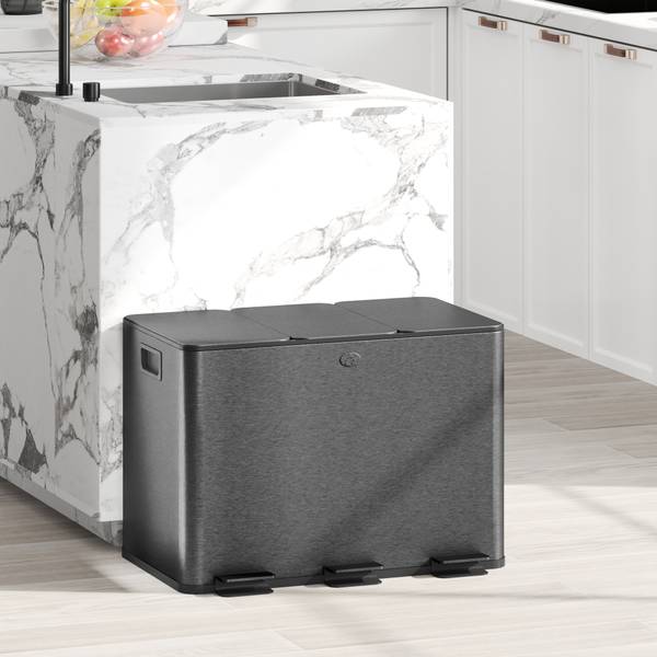 Küchenabfalleimer 851-034V02BK Schwarz - Höhe: 57 cm