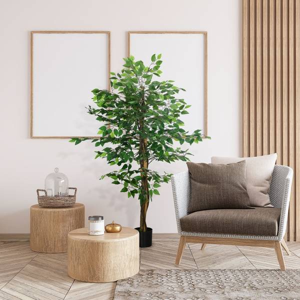 Ficus Kunstbaum CD66 Grün - Metall - 15 x 150 x 15 cm