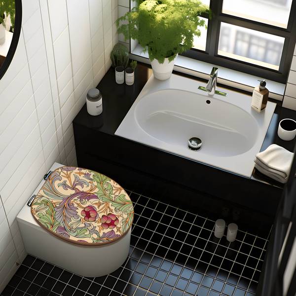 WC-Sitz mit Absenkautomatik Vintage Flow Bambus - Holzwerkstoff - 38 x 5 x 49 cm