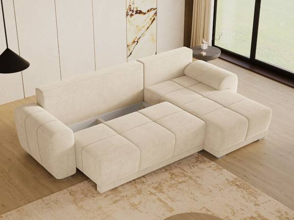 Ecksofa MONTI Beige - Ecke davorstehend rechts