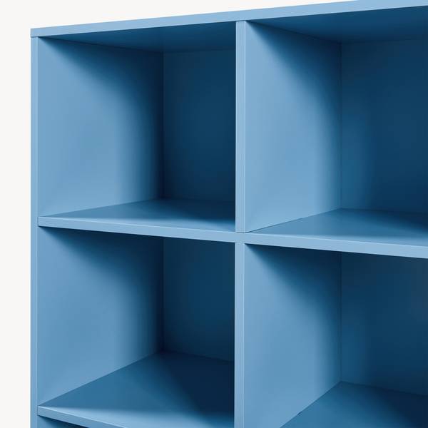 Bibliothèque Colwyn Bleu - Bois manufacturé - Métal - 80 x 105 x 40 cm