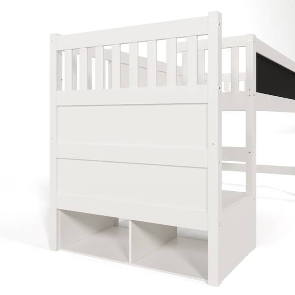 Hoogbed MonetLucy Ⅰ wit - plaatmateriaal op houtbasis - massief hout - 97 x 112 x 253 cm