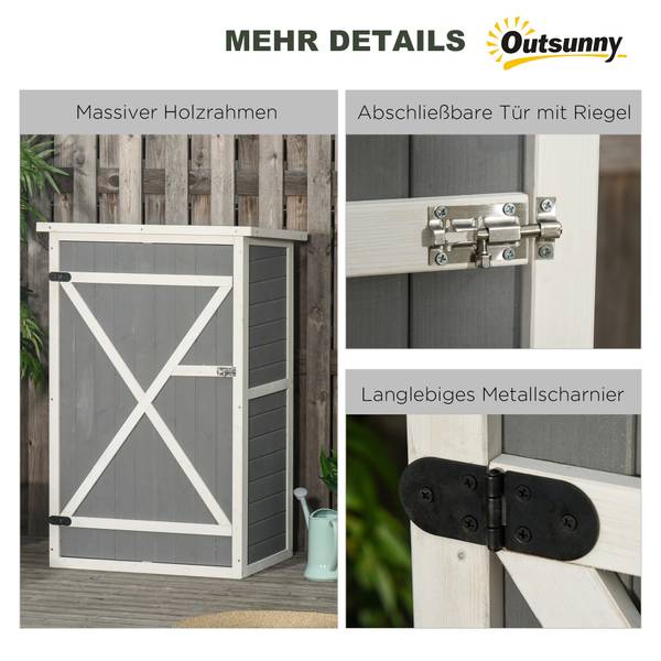 Gerätehaus BB5601 Schwarz - Massivholz - 56 x 115 x 75 cm