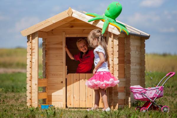 Kinderspielhaus M501 Beige - Fichte - 130 x 112 x 176 cm