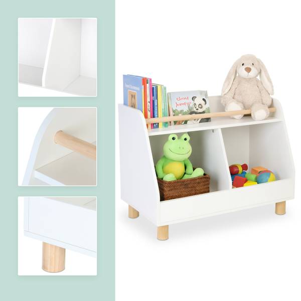 Kinderregal niedrig für Spielzeug Braun - Weiß - Holzwerkstoff - 72 x 52 x 38 cm