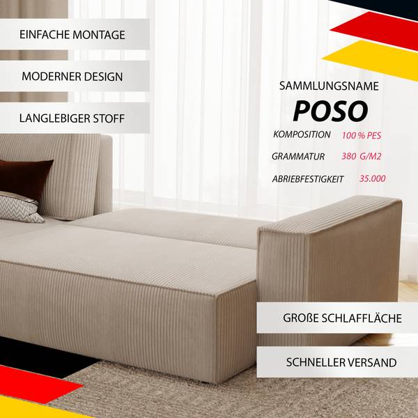 Ecksofa Paris Blau