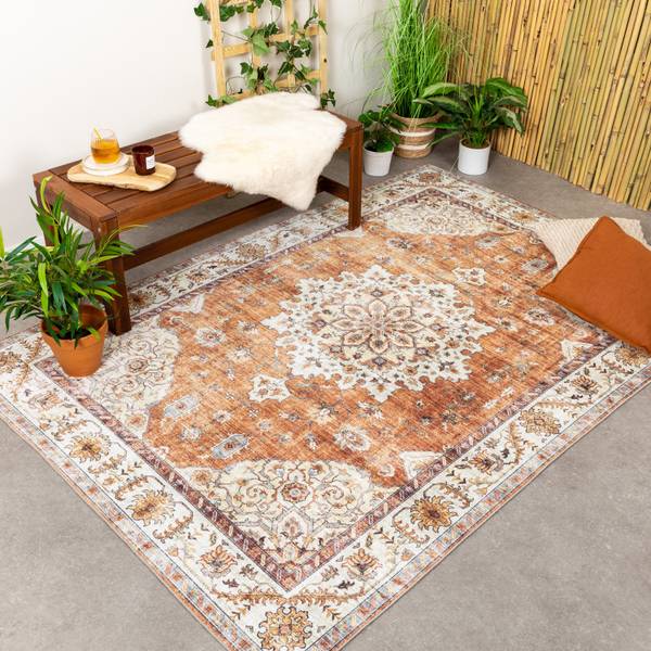 Teppich Santo Medallion Orange - 80 x 150 cm