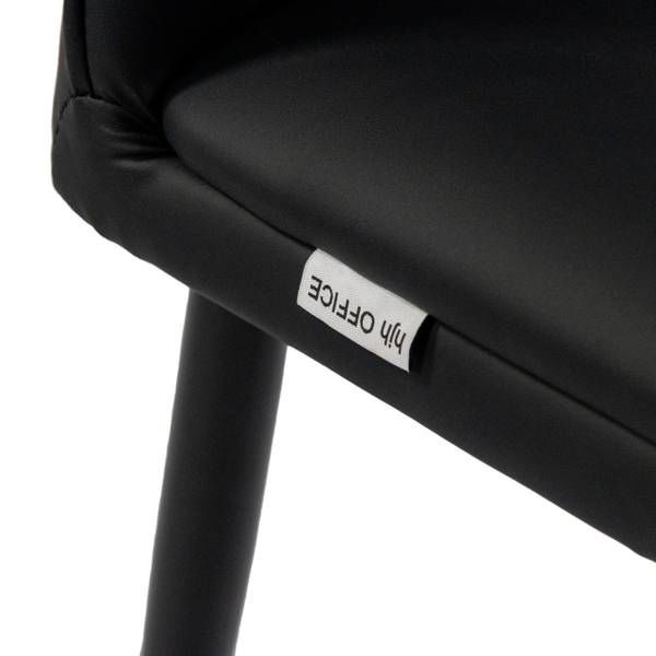 Esszimmerstuhl VISETO Schwarz - Flachgewebe - Polyester - Kunstleder - 61 x 87 x 47 cm