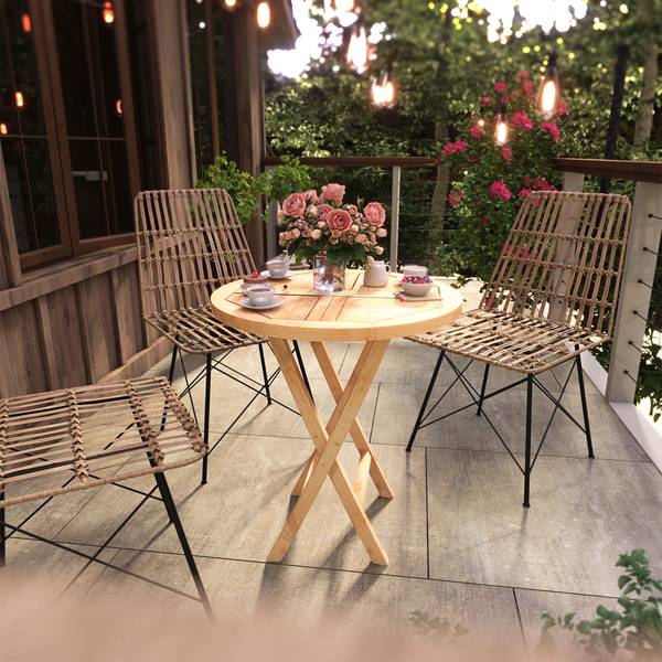 Gartenstuhl ALVIANO Beige - Polyrattan - 48 x 83 x 60 cm