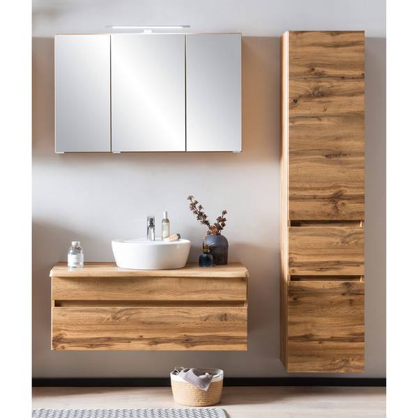 Badmöbel-Set VIDAGO-03-2 3er-Set Braun - Holzwerkstoff - 156 x 200 x 52 cm