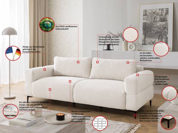 Polstergarnitur 3+2+1 Cardea Creme