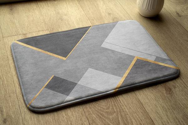 Badteppich Geometrische Muster Grau - Textil - 90 x 60 x 90 cm