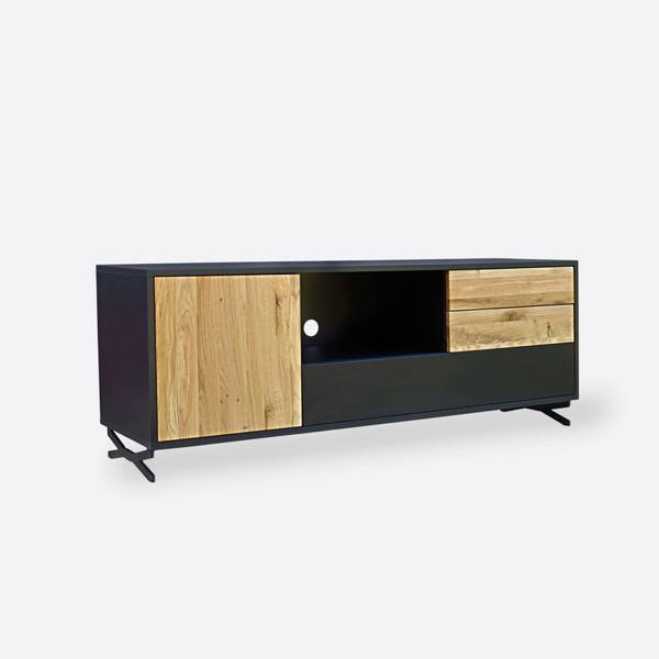 Gendgefertigter Fernsehschrank CASTEL Braun - Eiche - 150 x 60 x 45 cm