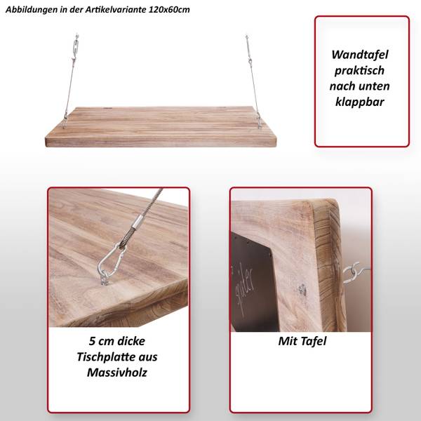 Wandtisch H48 120 x 46 x 62 cm