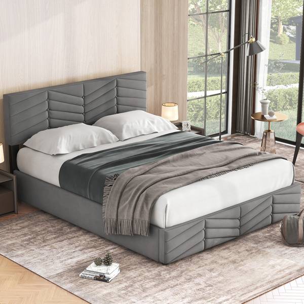 Einzelbett K-1228 Grau