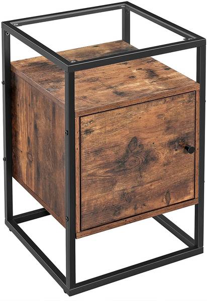 Nachttisch Braun - Holzwerkstoff - Glas - Metall - 40 x 60 x 40 cm