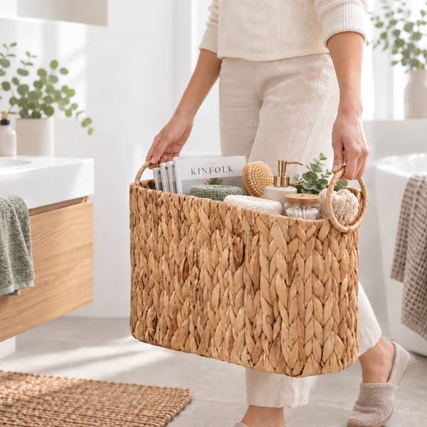 Toilettenpapier Aufbewahrung 6 Rollen Braun - Rattan - 40 x 25 x 17 cm