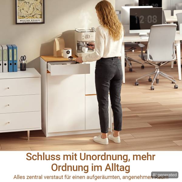 Küchenschrank FSB111-WN Braun - Weiß - Melamin - 38 x 90 x 80 cm