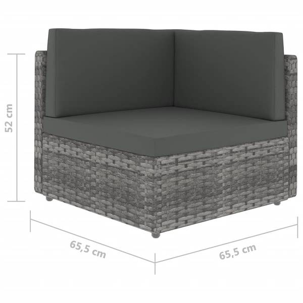 Garten-Lounge-Set 3067178 7-teilig Grau - Rattan - 50 x 26 x 90 cm