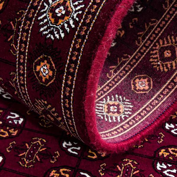 Orientteppich Afghan Mauri Rot - Naturfaser - 100 x 1 x 100 cm
