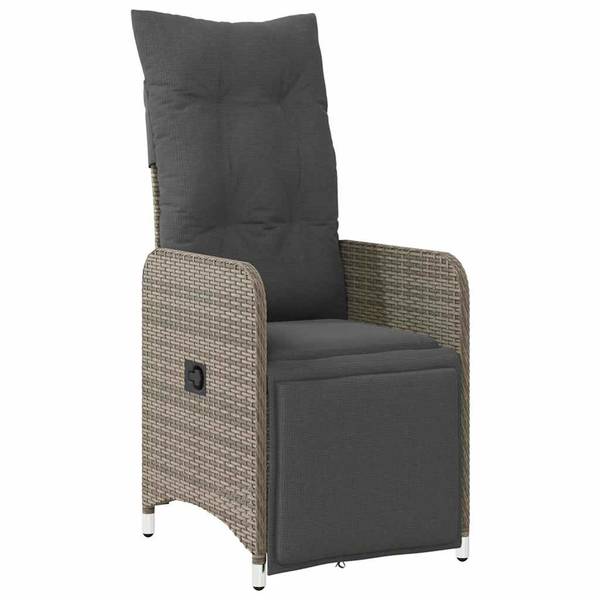 Garten-Essgruppe 3037758-1 5-teilig Grau - Polyrattan - 90 x 75 x 90 cm
