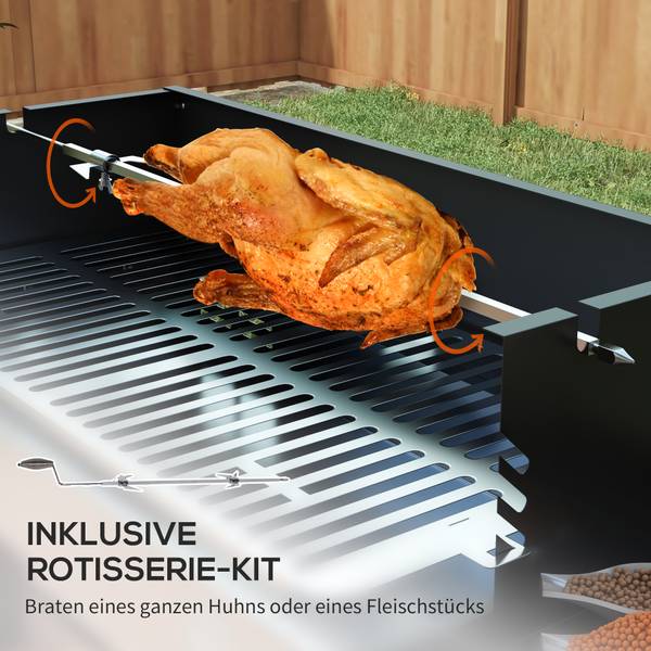 Holzkohlegrill 846-075V00BK Schwarz - Metall - 32 x 90 x 118 cm