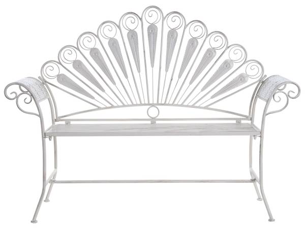 Tuinbank PAVIA wit - metaal - 146 x 107 x 50 cm