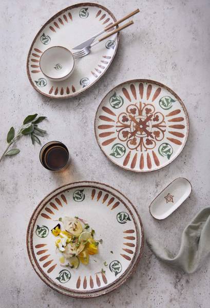 Assiette de service Storia 2 él. Porcelaine - 35 x 1 x 35 cm