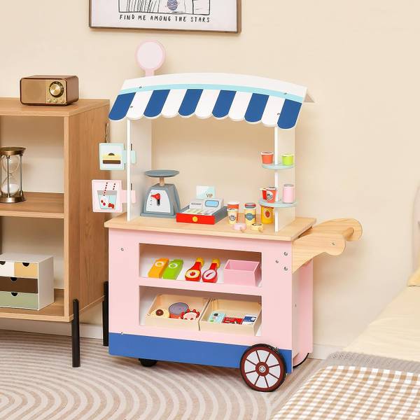 Lebensmittelwagen Kinder Holzwerkstoff - 30 x 100 x 75 cm