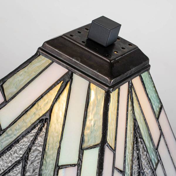 Tischlampe FLORENCE Braun - Grau - Glas - Metall - 20 x 35 x 20 cm
