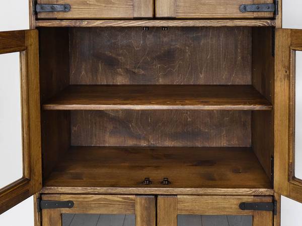 Vitrine Rustyk 3 Braun - Kiefer - Stahl - 90 x 190 x 40 cm