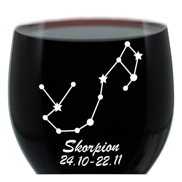 Gravur-Weinglas Sternbild Skorpion Glas - 9 x 23 x 9 cm
