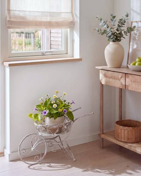 Outdoor Blumentopf VETCH Weiß - Metall - 58 x 31 x 35 cm