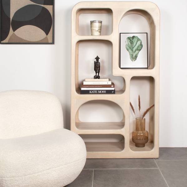 Regal Yuki Beige Beige - Massivholz - 90 x 161 x 34 cm