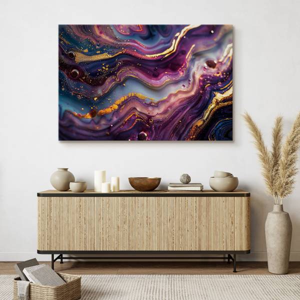 Leinwandbild Marmor Imitation Farbspiel 90 x 60 x 60 cm