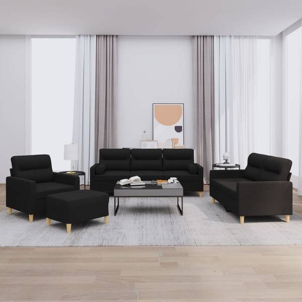 Sofagarnitur 3032154-1 (4-teilig) Schwarz