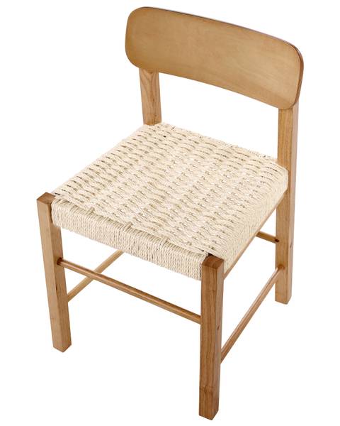 Stuhl ALLOS 2-tlg Beige - Braun - Massivholz - 45 x 76 x 47 cm