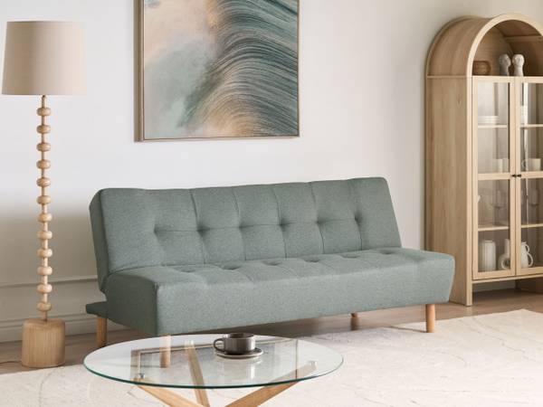 Canapé convertible ALSTEN Marron - Vert - Textile - 183 x 80 x 79 cm