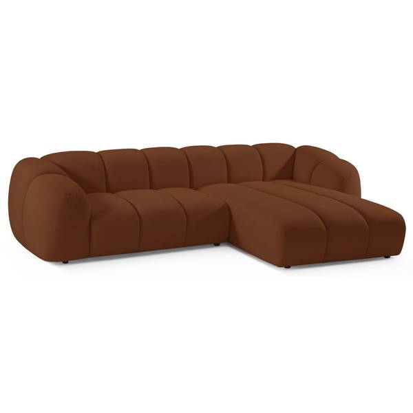 Ecksofa Millma Kupfer - Ecke davorstehend rechts - Ottomane davorstehend rechts