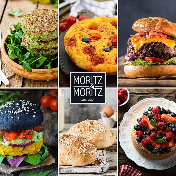 Burger Buns Backform Silikon Rund Grau - Silikon - 5 x 28 x 28 cm