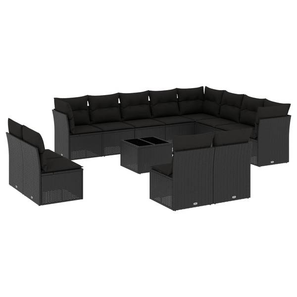 Garten-Lounge-Set 3034281-2 13-teilig Schwarz