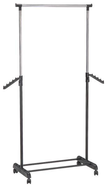 Kleiderwagen MIKE Schwarz - Silber - Metall - Kunststoff - 80 x 179 x 40 cm
